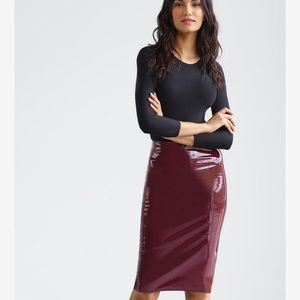 Faux patent leather skirt